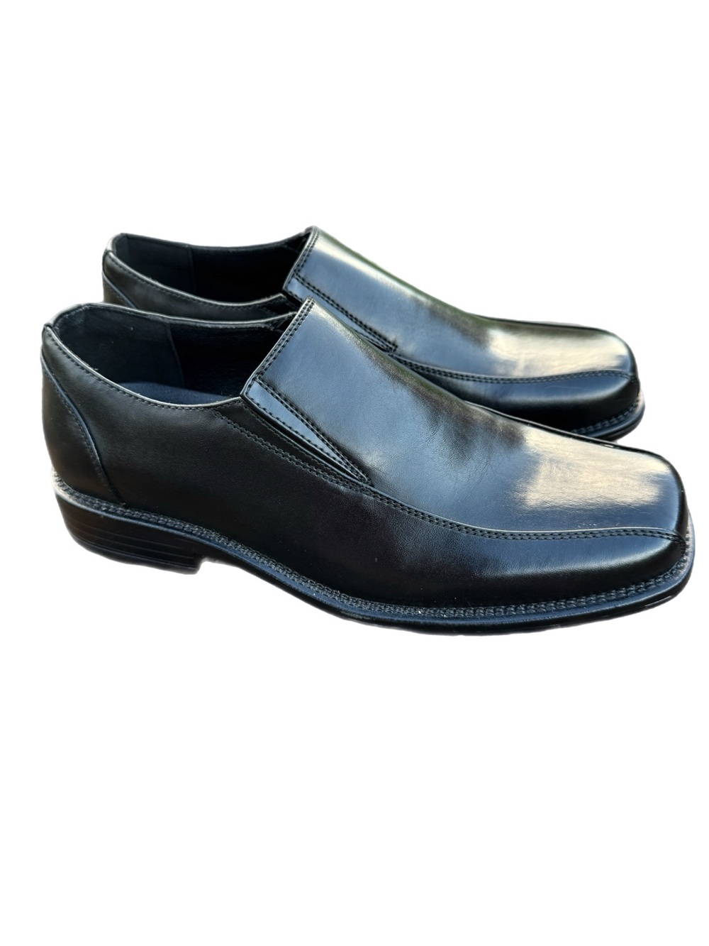 BRUNO MARC Men's Black Dress Shoe Loafer Slip-On Square Toe Special Event Sz 6.5